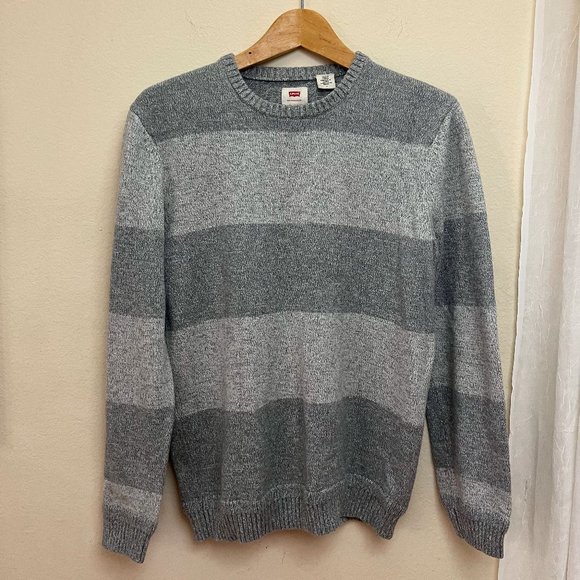 Grey striped Levis Cotton Sweater - Picture 1 of 6